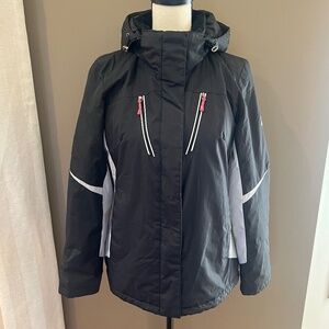 ZeroXposur Women's Black Hooded Winter Jacket, Size Medium